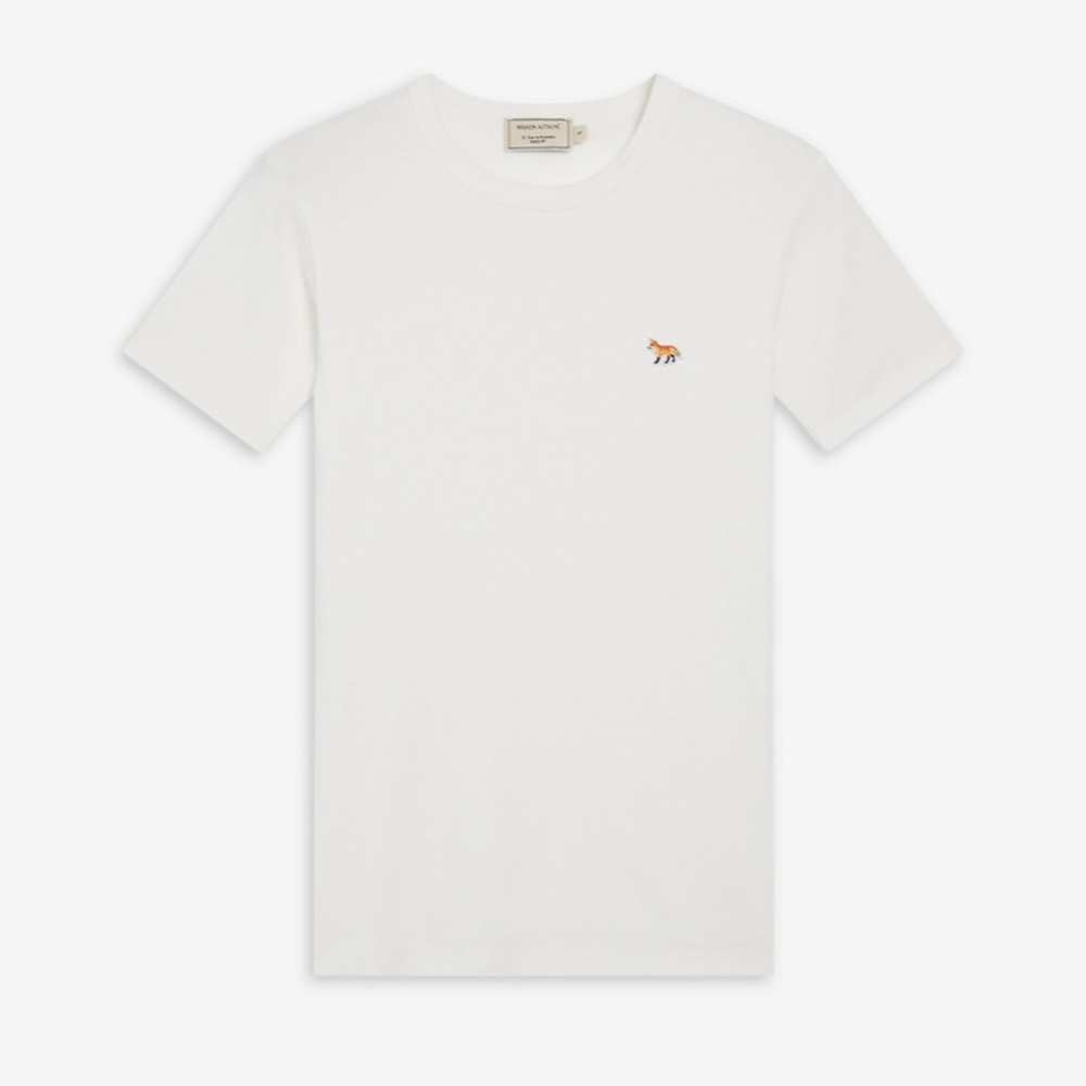 Maison Kitsune PROFILE FOX PATCH FITTED TEE-SHIRT white